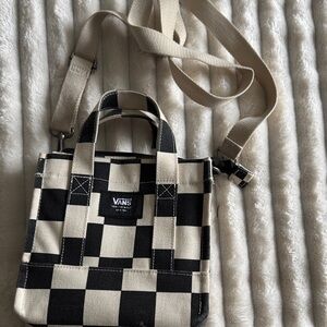 Vans Checkered Crossbody Bag in Black and Cream